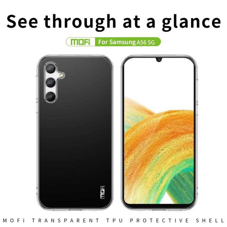 For Samsung Galaxy A56 5G MOFI Ming Series Ultra-thin TPU Phone Case - Transparent