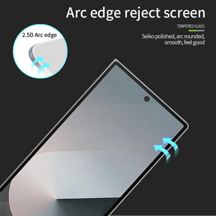 For Galaxy Z Fold6 Outer Screen PINWUYO 9H 2.5D Full Screen Tempered Glass Film - Black