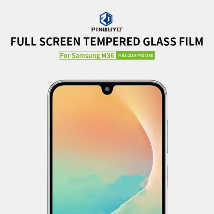 For Galaxy M36 5G PINWUYO 9H 2.5D Full Screen Tempered Glass Film - Black