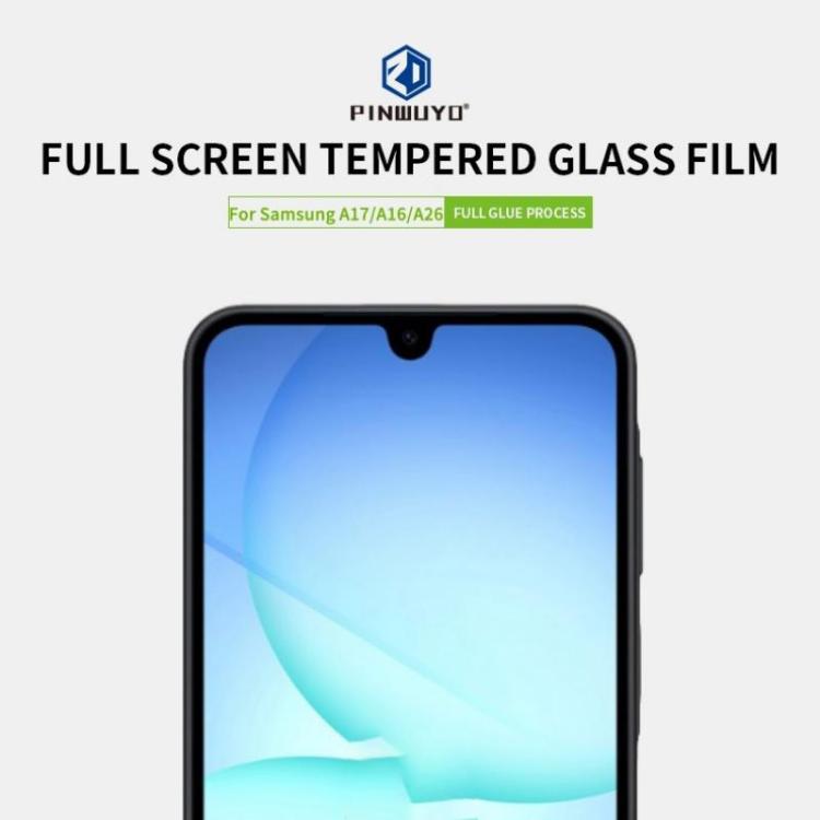 For Galaxy A17 / A16 / A26 PINWUYO 9H 2.5D Full Screen Tempered Glass Film - Black