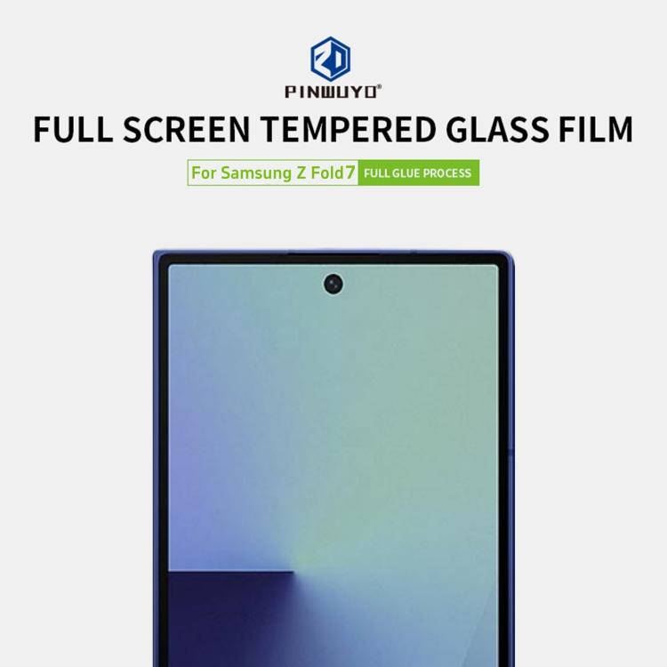 For Galaxy Z Fold7 Outer Screen PINWUYO 9H 2.5D Full Screen Tempered Glass Film - Black