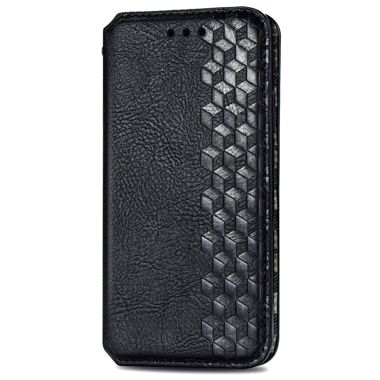 For Realme 12 Pro+ Cubic Grid Pressed Magnetic Leather Phone Case