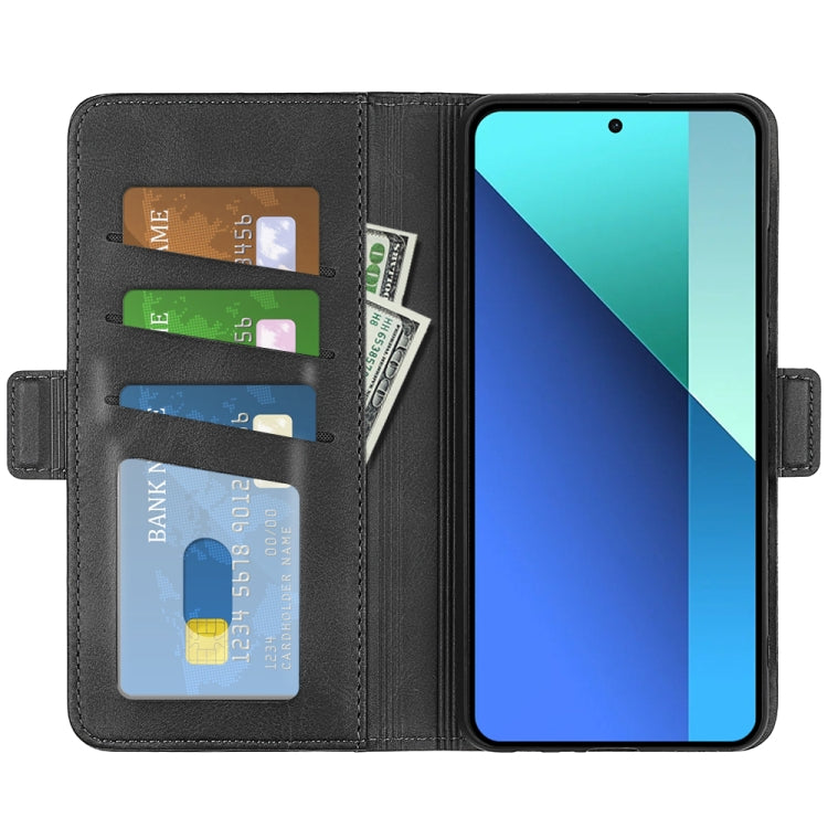 For Xiaomi Redmi Note 13 4G Dual-side Magnetic Buckle Horizontal Flip Leather Phone Case