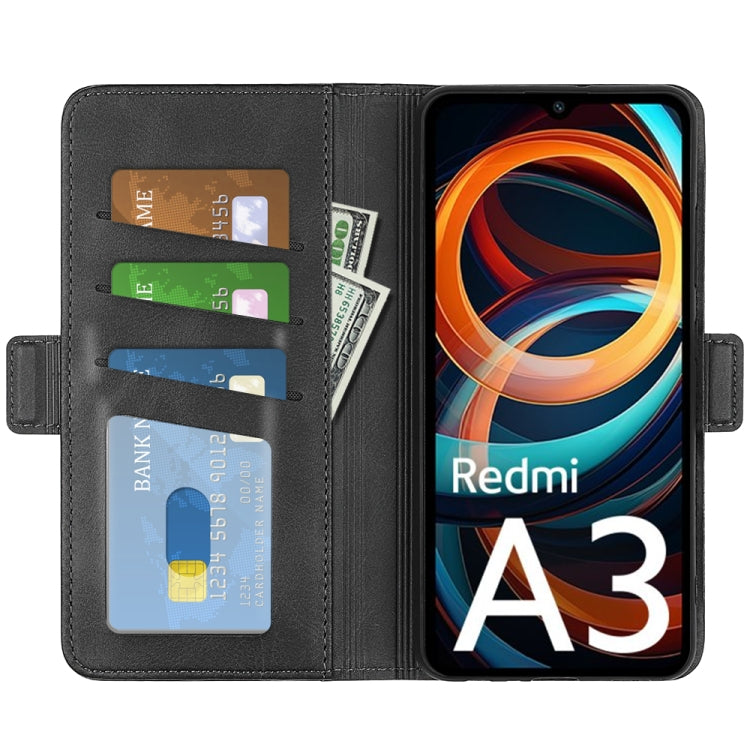 For Xiaomi Redmi A3 Dual-side Magnetic Buckle Horizontal Flip Leather Phone Case