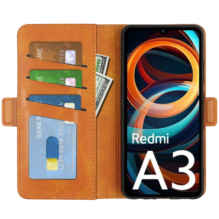 For Xiaomi Redmi A3 Dual-side Magnetic Buckle Horizontal Flip Leather Phone Case