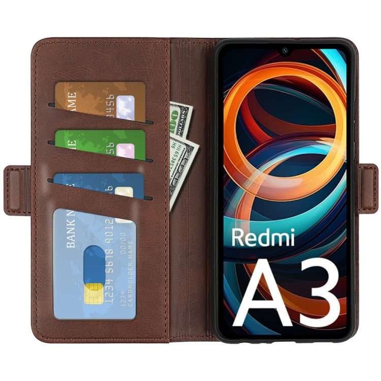 For Xiaomi Redmi A3 Dual-side Magnetic Buckle Horizontal Flip Leather Phone Case