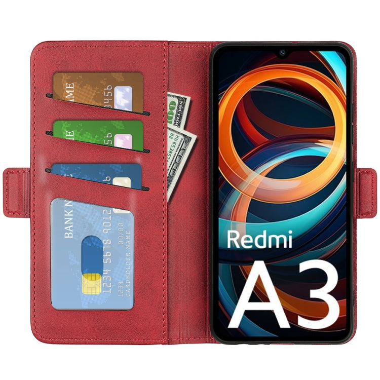 For Xiaomi Redmi A3 Dual-side Magnetic Buckle Horizontal Flip Leather Phone Case