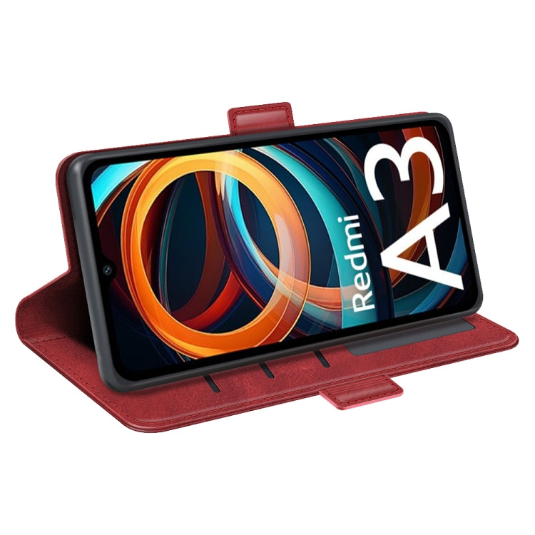 For Xiaomi Redmi A3 Dual-side Magnetic Buckle Horizontal Flip Leather Phone Case
