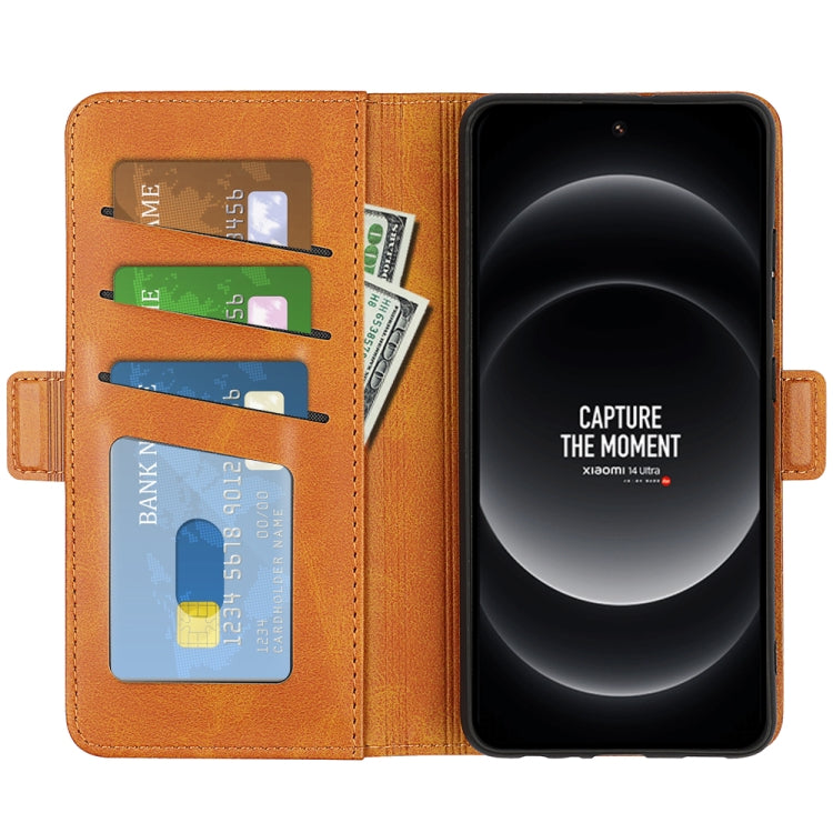 For Xiaomi 14 Ultra Dual-side Magnetic Buckle Horizontal Flip Leather Phone Case