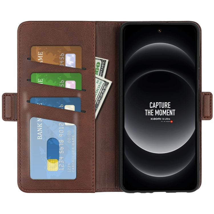 For Xiaomi 14 Ultra Dual-side Magnetic Buckle Horizontal Flip Leather Phone Case