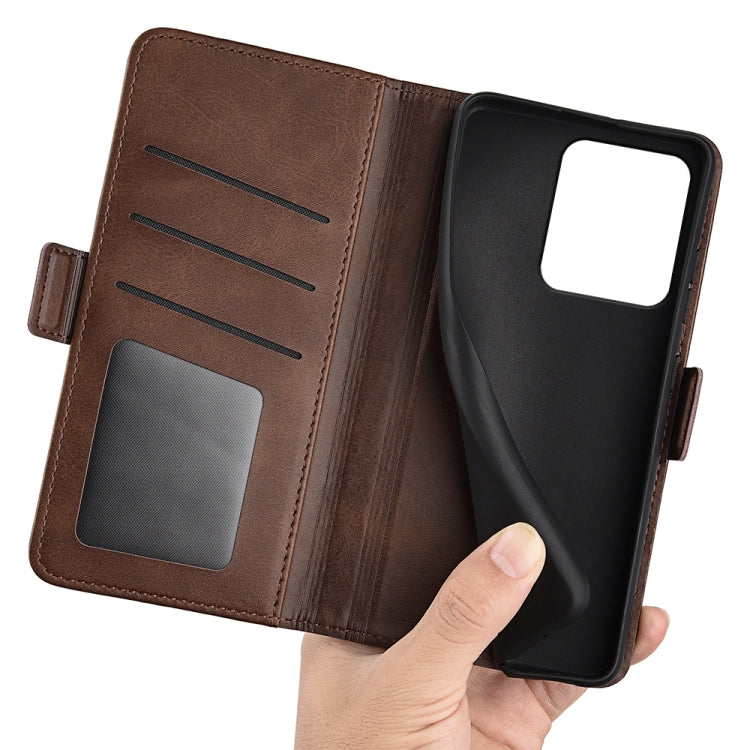 For Xiaomi Redmi Note 13R 5G Dual-side Magnetic Buckle Horizontal Flip Leather Phone Case