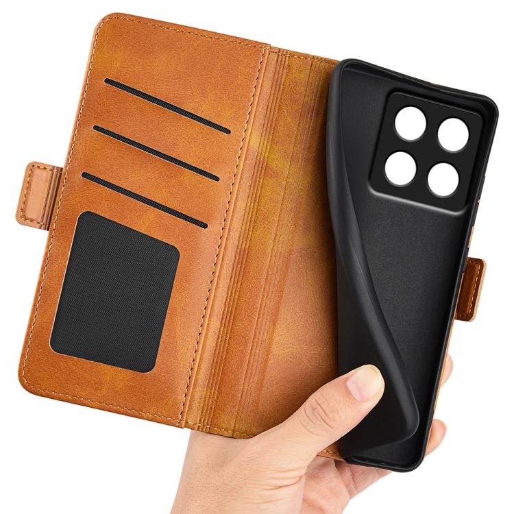For Xiaomi 14T Pro Dual-side Magnetic Buckle Horizontal Flip Leather Phone Case