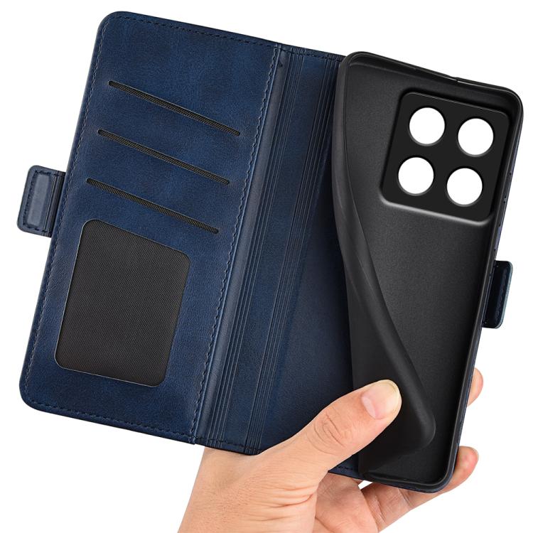 For Xiaomi 14T Pro Dual-side Magnetic Buckle Horizontal Flip Leather Phone Case
