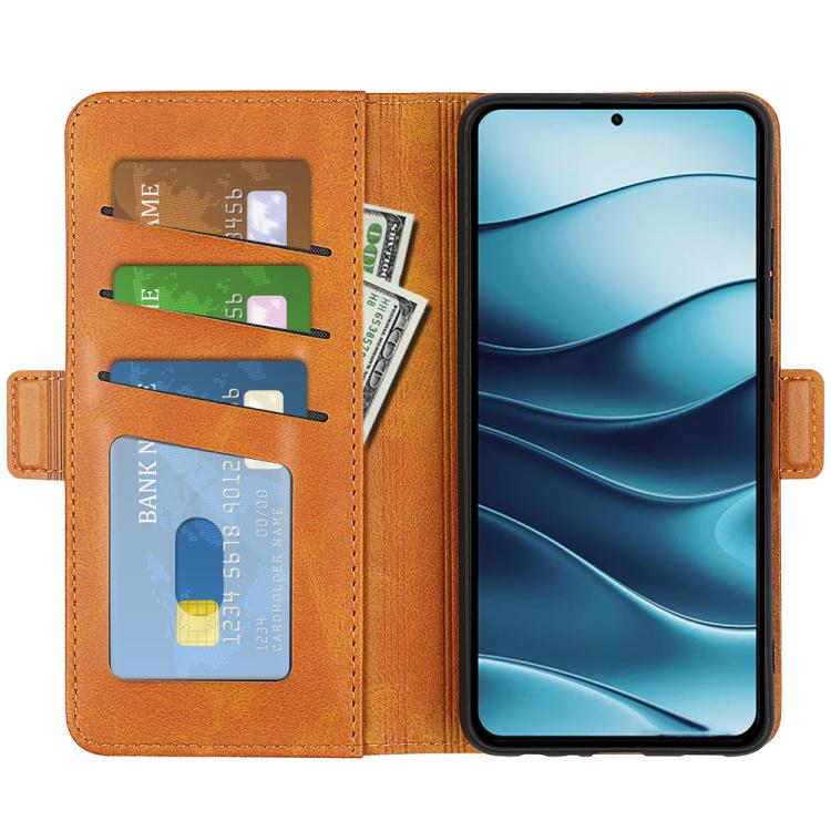 For Xiaomi Redmi Note 14 5G Dual-side Magnetic Buckle Horizontal Flip Leather Phone Case