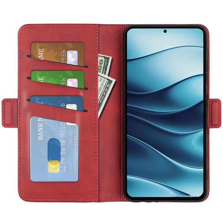 For Xiaomi Redmi Note 14 5G Dual-side Magnetic Buckle Horizontal Flip Leather Phone Case