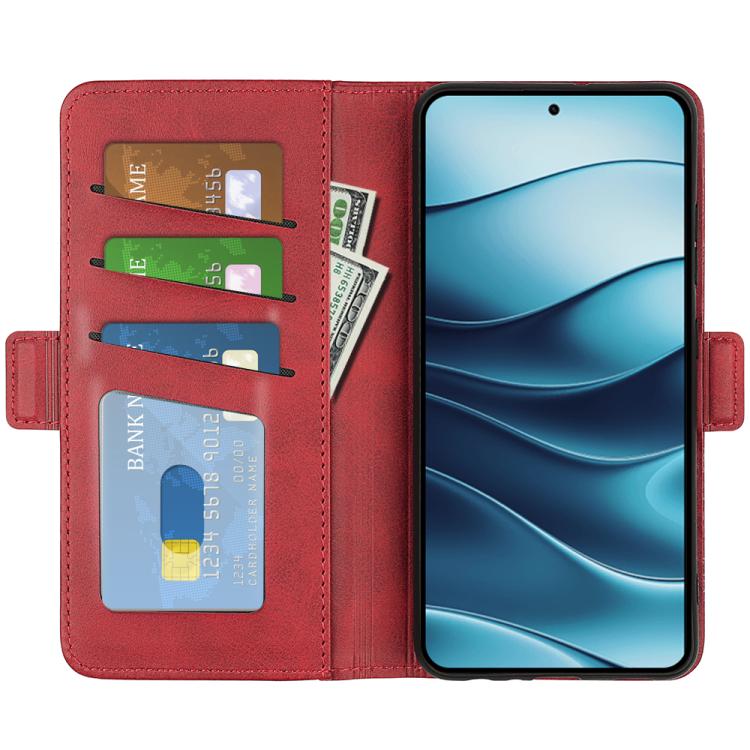 For Redmi Note 14 4G 163.25mm Dual-side Magnetic Buckle Horizontal Flip Leather Phone Case
