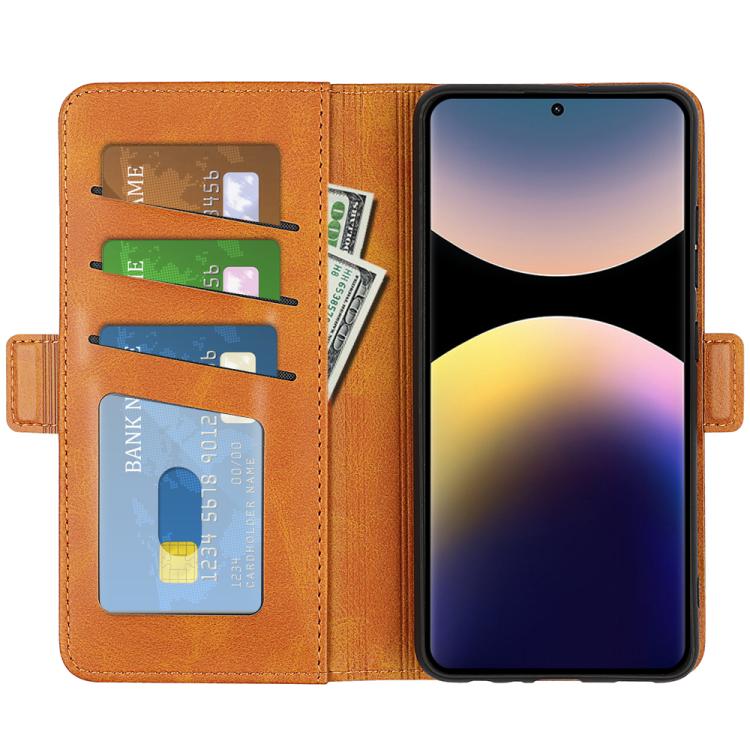 For Redmi Note 14 Pro 4G Dual-side Magnetic Buckle Horizontal Flip Leather Phone Case