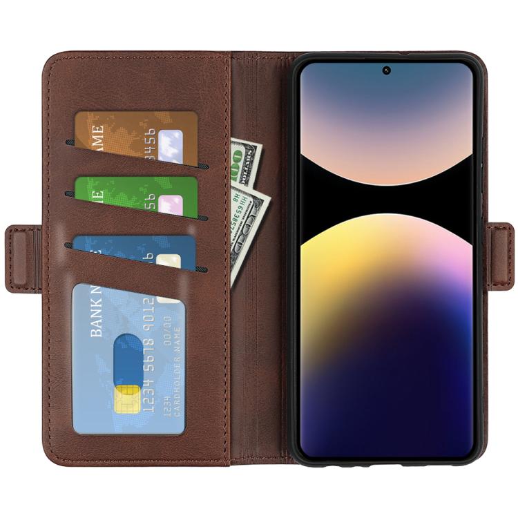 For Redmi Note 14 Pro 4G Dual-side Magnetic Buckle Horizontal Flip Leather Phone Case