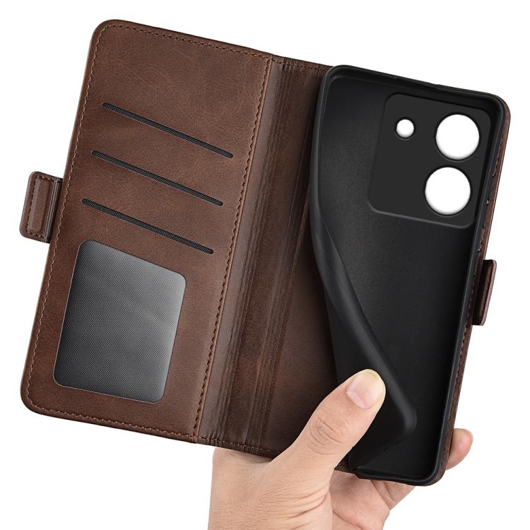 For Xiaomi Poco M7 Pro 5G Dual-side Magnetic Buckle Horizontal Flip Leather Phone Case