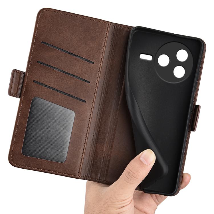 For Redmi K80 / Poco F7 Pro Dual-side Magnetic Buckle Horizontal Flip Leather Phone Case