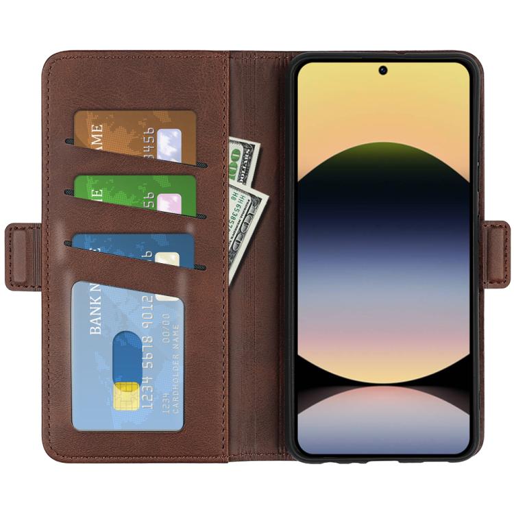 For Redmi Note 14S 4G Dual-side Magnetic Buckle Horizontal Flip Leather Phone Case