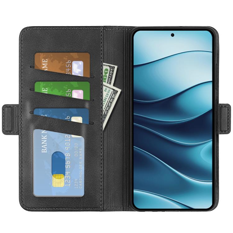 For Redmi Note 14 4G 164.84mm Dual-side Magnetic Buckle Horizontal Flip Leather Phone Case