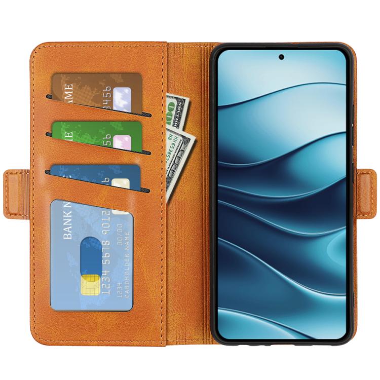 For Redmi Note 14 4G 164.84mm Dual-side Magnetic Buckle Horizontal Flip Leather Phone Case