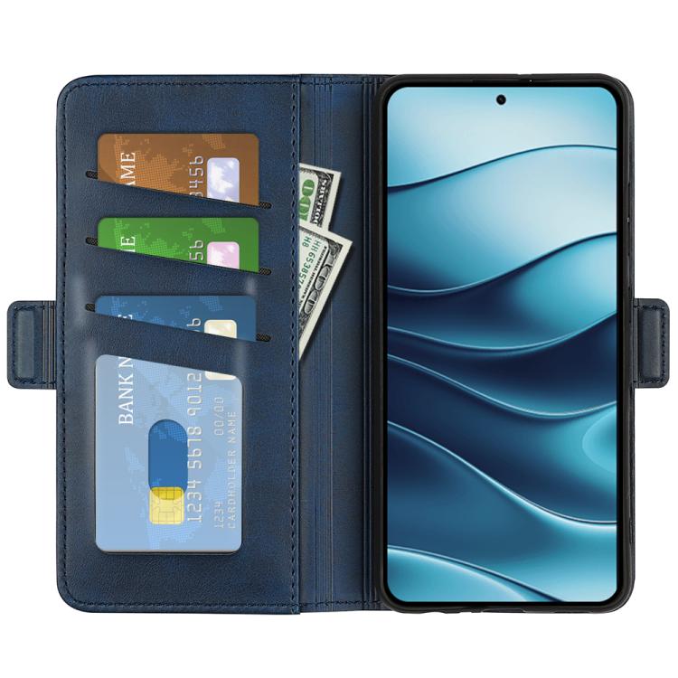 For Redmi Note 14 4G 164.84mm Dual-side Magnetic Buckle Horizontal Flip Leather Phone Case