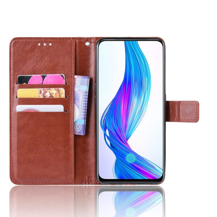 Retro Crazy Horse Texture Horizontal Flip Leather Case for OPPO Realme X / OPPO K3 , with Holder & Card Slots & Photo Frame