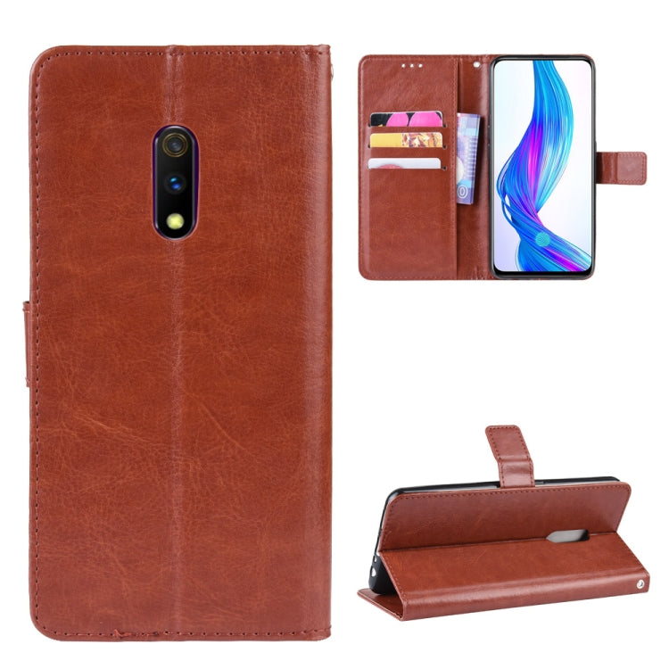 Retro Crazy Horse Texture Horizontal Flip Leather Case for OPPO Realme X / OPPO K3 , with Holder & Card Slots & Photo Frame