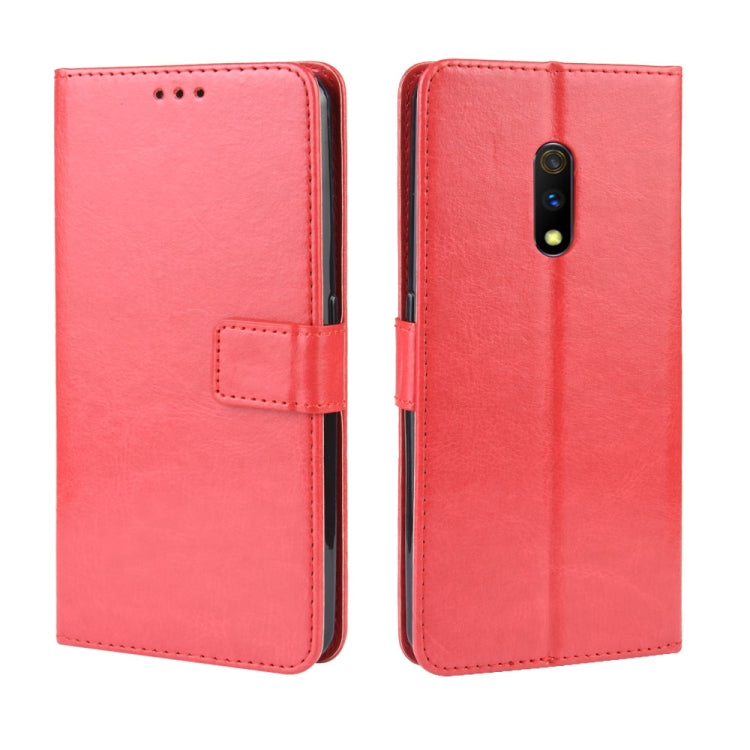 Retro Crazy Horse Texture Horizontal Flip Leather Case for OPPO Realme X / OPPO K3 , with Holder & Card Slots & Photo Frame