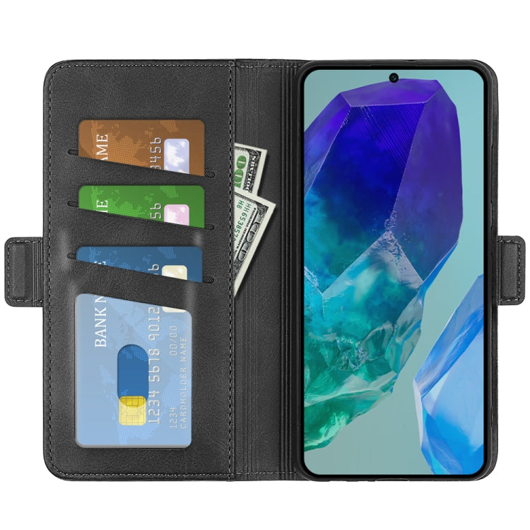 For Samsung Galaxy M55 5G Dual-side Magnetic Buckle Horizontal Flip Leather Phone Case