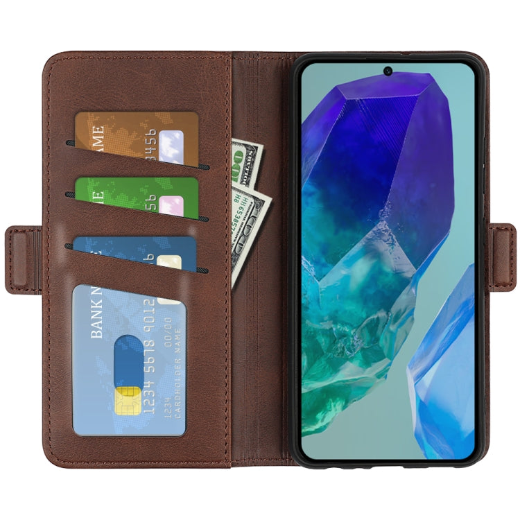 For Samsung Galaxy M55 5G Dual-side Magnetic Buckle Horizontal Flip Leather Phone Case