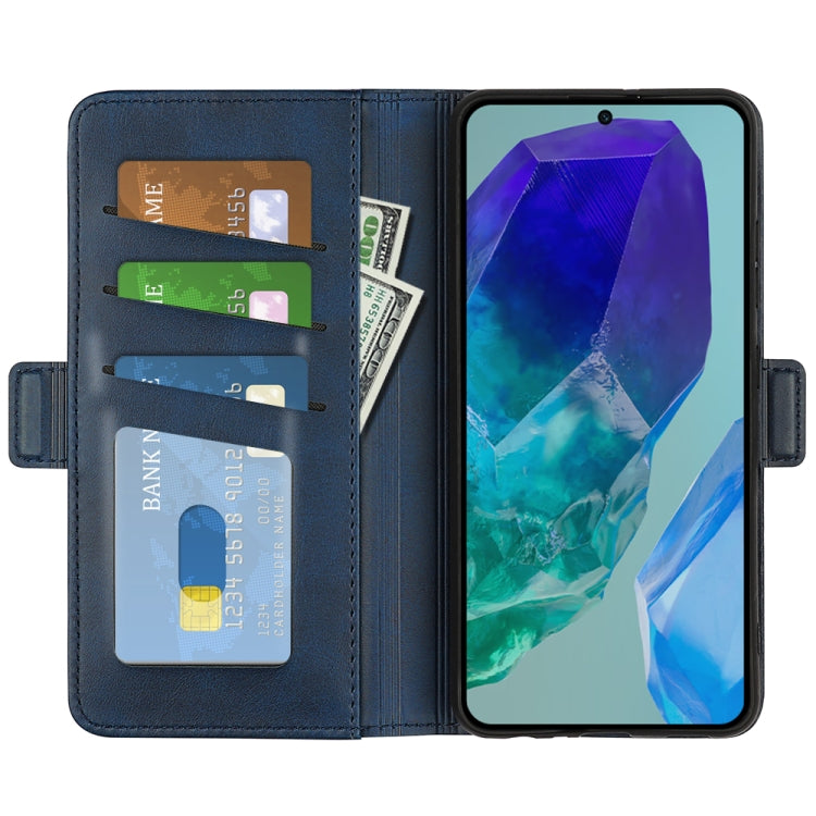 For Samsung Galaxy M55 5G Dual-side Magnetic Buckle Horizontal Flip Leather Phone Case