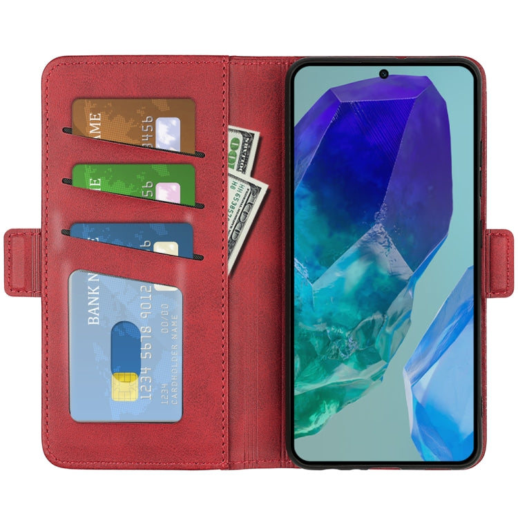 For Samsung Galaxy M55 5G Dual-side Magnetic Buckle Horizontal Flip Leather Phone Case