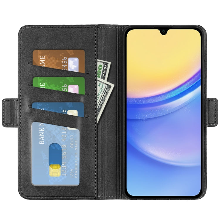 For Samsung Galaxy M15 5G Dual-side Magnetic Buckle Horizontal Flip Leather Phone Case