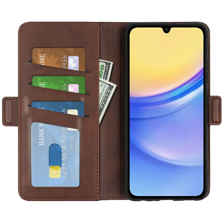 For Samsung Galaxy M15 5G Dual-side Magnetic Buckle Horizontal Flip Leather Phone Case