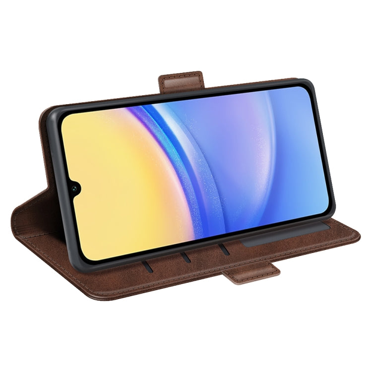 For Samsung Galaxy M15 5G Dual-side Magnetic Buckle Horizontal Flip Leather Phone Case