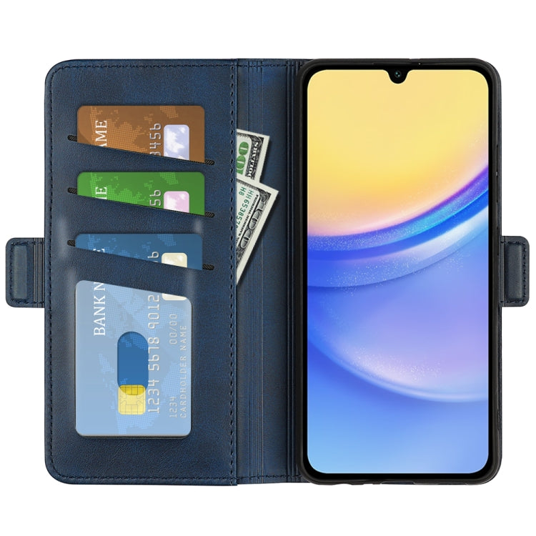 For Samsung Galaxy M15 5G Dual-side Magnetic Buckle Horizontal Flip Leather Phone Case