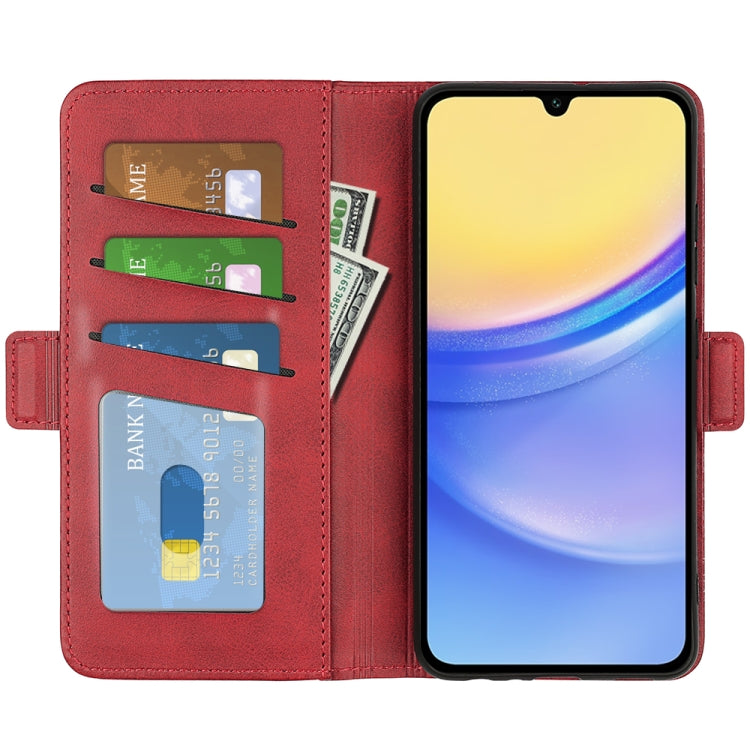 For Samsung Galaxy M15 5G Dual-side Magnetic Buckle Horizontal Flip Leather Phone Case