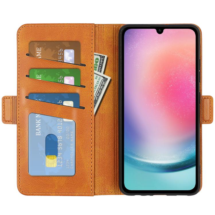 For Samsung Galaxy A16 Dual-side Magnetic Buckle Horizontal Flip Leather Phone Case