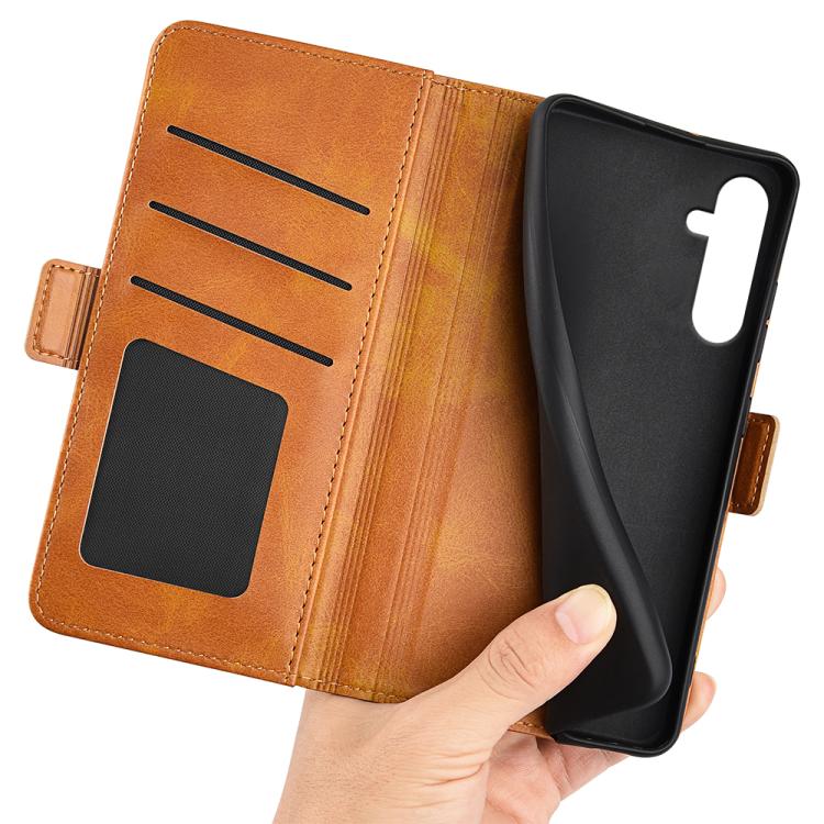 For Samsung Galaxy A16 Dual-side Magnetic Buckle Horizontal Flip Leather Phone Case