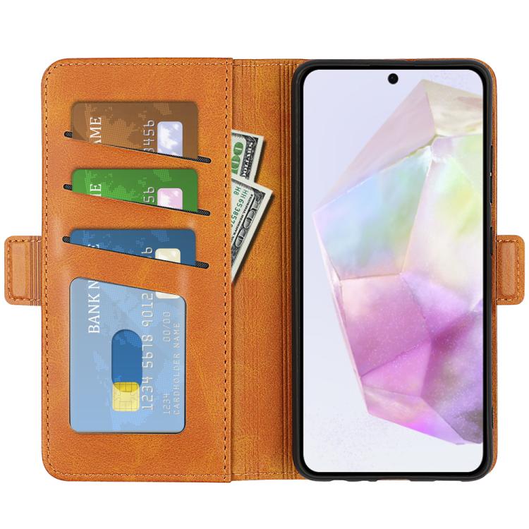 For Samsung Galaxy A36 Dual-side Magnetic Buckle Horizontal Flip Leather Phone Case
