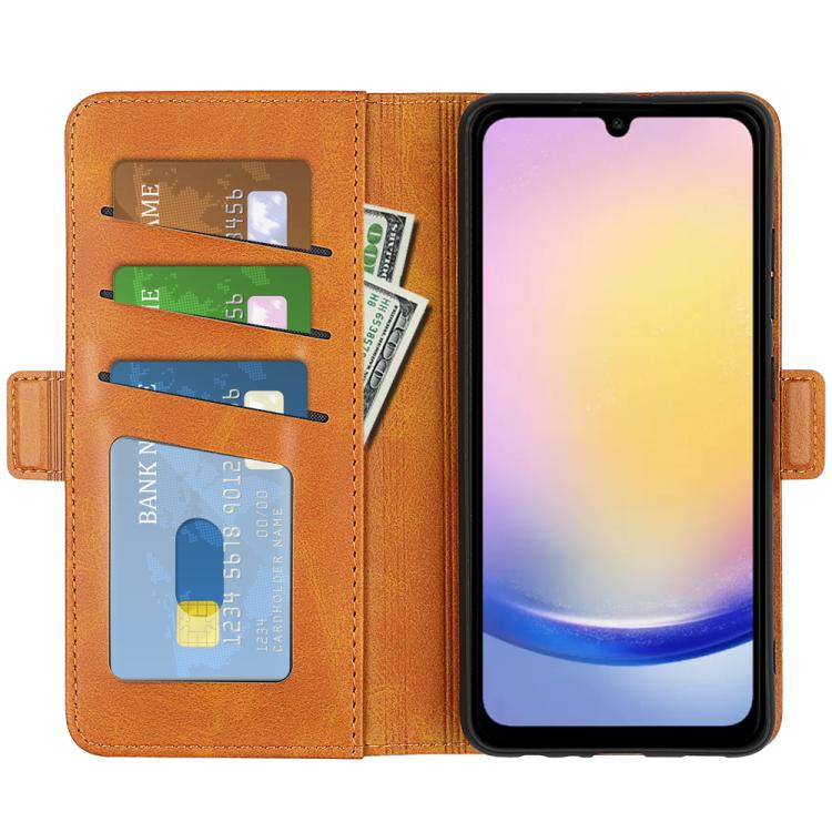 For Samsung Galaxy A26 Dual-side Magnetic Buckle Horizontal Flip Leather Phone Case