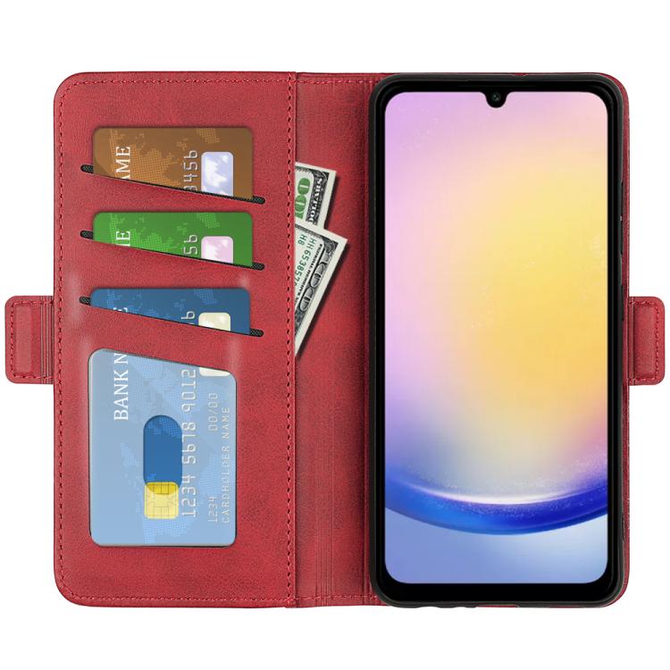 For Samsung Galaxy A26 Dual-side Magnetic Buckle Horizontal Flip Leather Phone Case