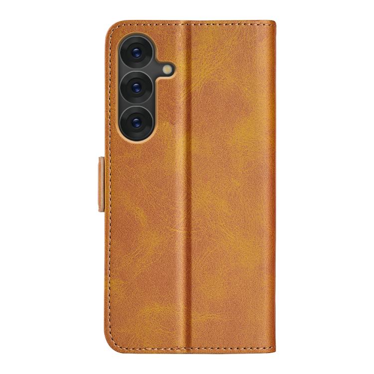 For Samsung Galaxy S25 5G Dual-side Magnetic Buckle Horizontal Flip Leather Phone Case