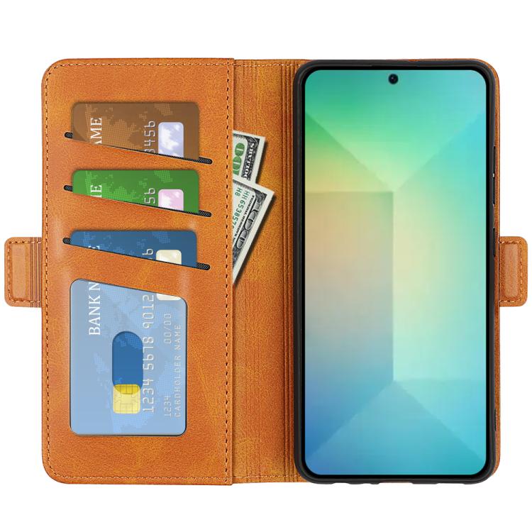 For Samsung Galaxy S25 5G Dual-side Magnetic Buckle Horizontal Flip Leather Phone Case