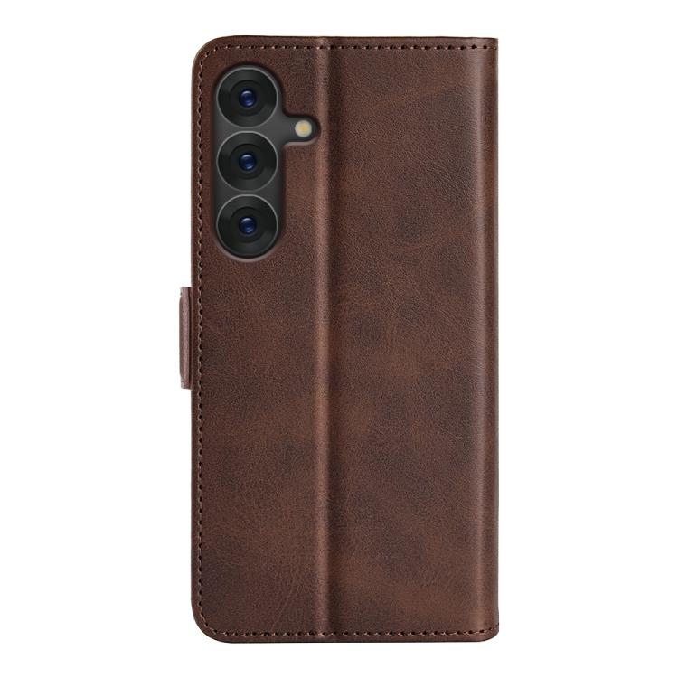 For Samsung Galaxy S25 5G Dual-side Magnetic Buckle Horizontal Flip Leather Phone Case