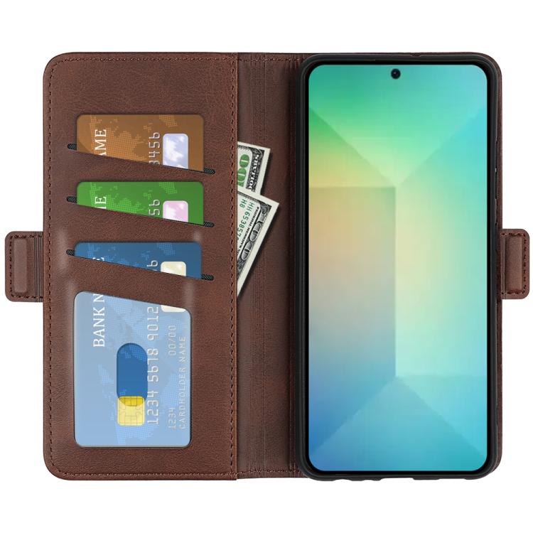 For Samsung Galaxy S25 5G Dual-side Magnetic Buckle Horizontal Flip Leather Phone Case