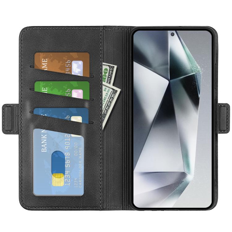 For Samsung Galaxy S25 Ultra 5G Dual-side Magnetic Buckle Horizontal Flip Leather Phone Case
